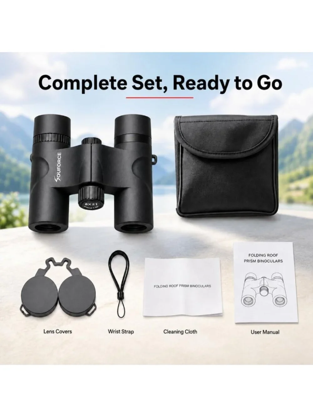 High-Powered 8x21 Compact Binoculars for Adults, BAK4 Prism, Lightweight